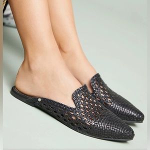 SAM EDELMAN* Black Leather Clara Woven Flats Size 9.5